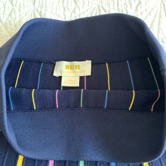 Anthropologie Maeve Rainbow Pleated Skirt XS - Picture 6 of 7
